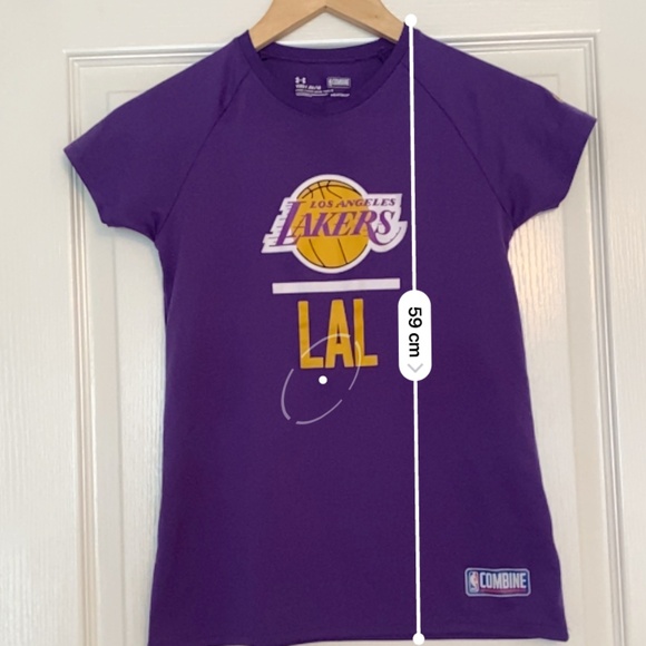 Youth under armour Los Angeles Lakers basketball combine YMD loose heat gear top - Picture 7 of 10